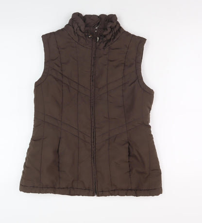 Authentic Casualwear Women's Brown Quilted Waistcoat, Size 12