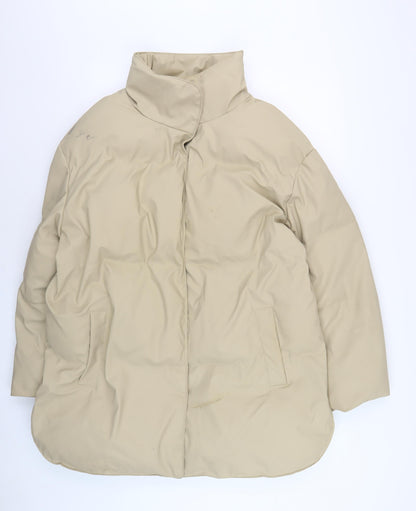 ASOS Design Women Beige Puffer Jacket Size 12