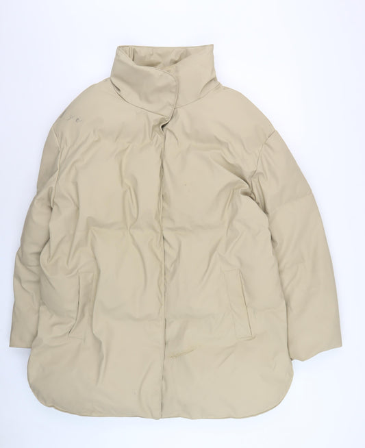 ASOS Design Women Beige Puffer Jacket Size 12
