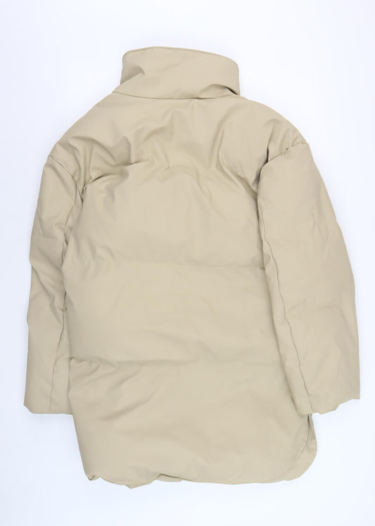 ASOS Design Women Beige Puffer Jacket Size 12