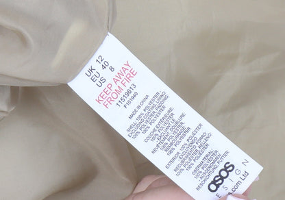 ASOS Design Women Beige Puffer Jacket Size 12