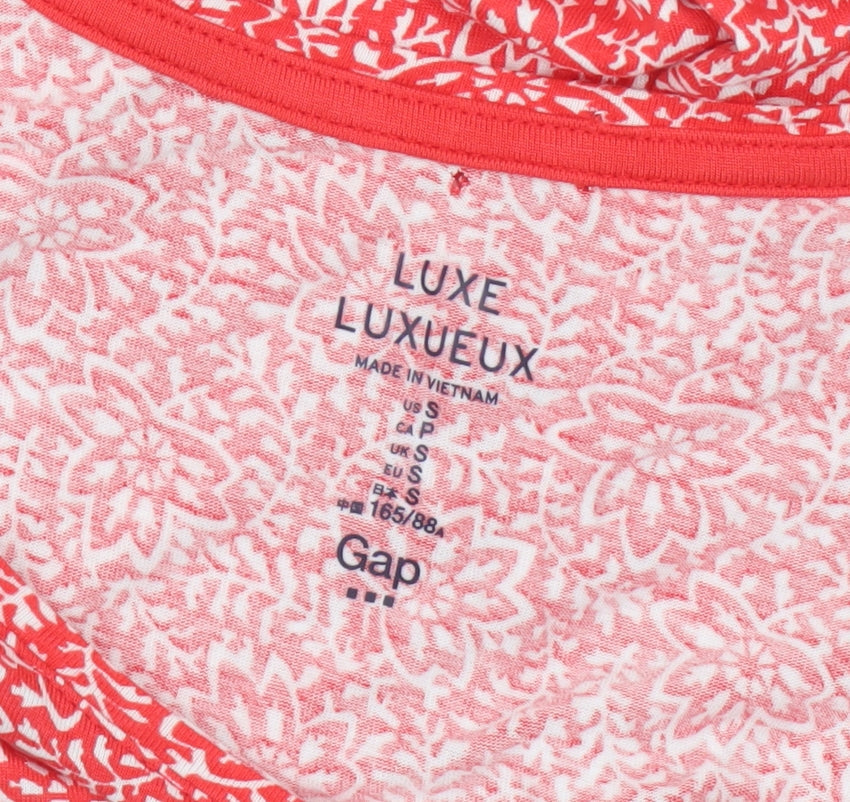 Womens UK Size S Gap Red Basic T-Shirt