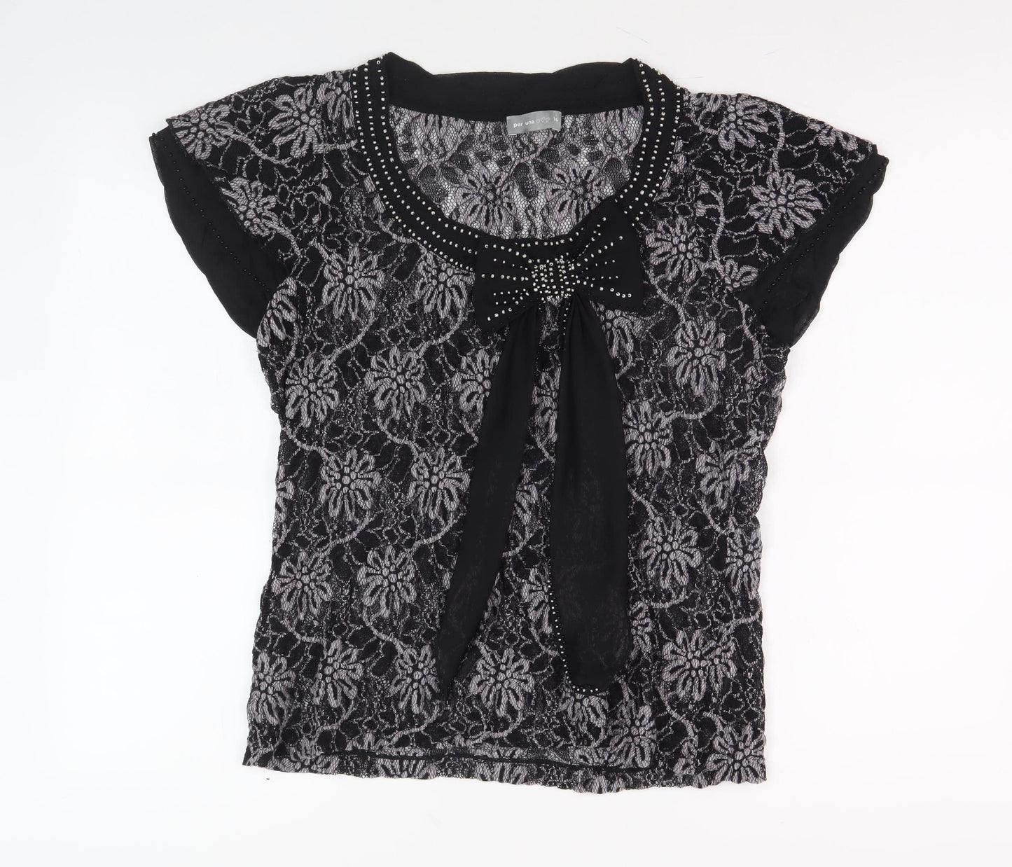 Womens UK Size 16 Per Una Black Basic Blouse