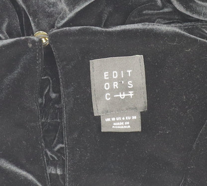 Editor's Cut Black Velvet Jumpsuit, Size 10, Women's Party Wear