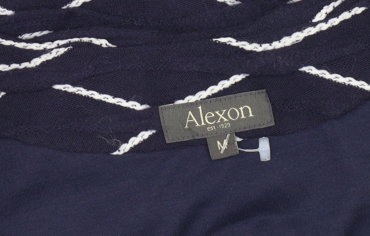 Alexon Women's Blue Button-Up Geometric Top M