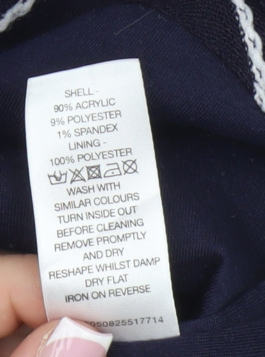 Alexon Women's Blue Button-Up Geometric Top M