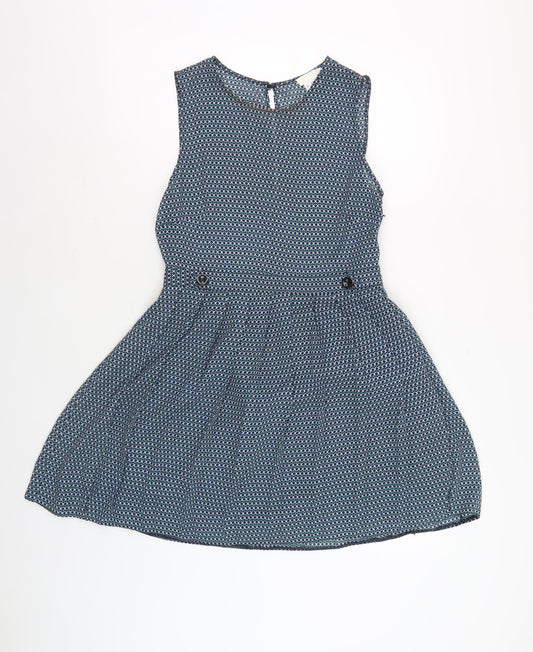 John Lewis Women's Blue Geometric Shift Dress S