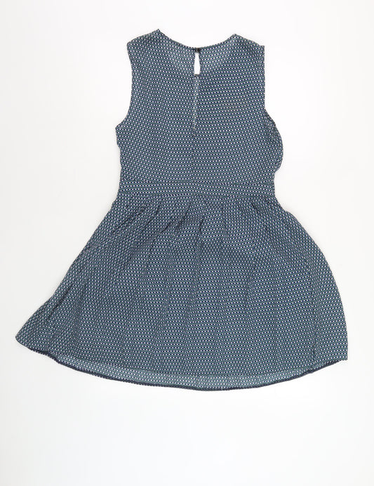 John Lewis Women's Blue Geometric Shift Dress S