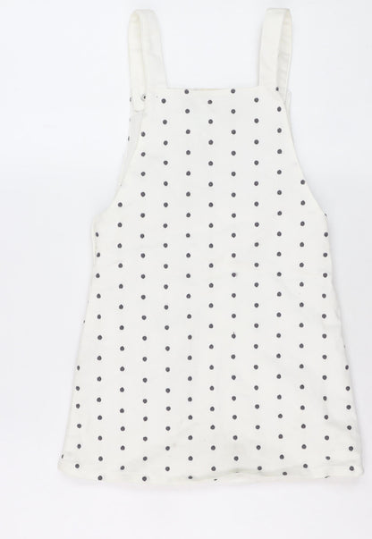 George Girls' White Pinafore Dress (5-6 Years) with Mickey Embroidery