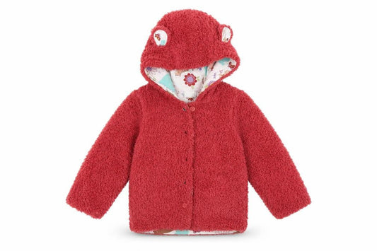 Mini Cuddles Red Hooded Cardigan for Unisex Baby 9-12 Months