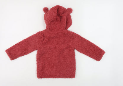 Mini Cuddles Red Hooded Cardigan for Unisex Baby 9-12 Months
