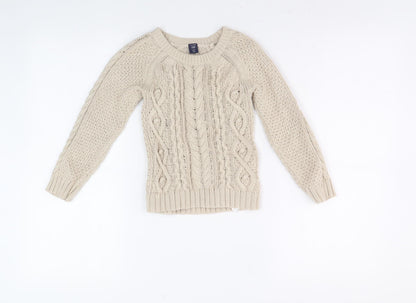 BabyGap Boys Beige Cable-Knit Cotton Jumper 5 Years