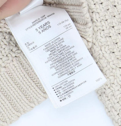 BabyGap Boys Beige Cable-Knit Cotton Jumper 5 Years