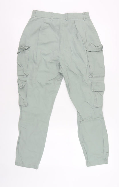 Womens UK Size 8 Boohoo Relaxed Fit Cargo Grey Trousers