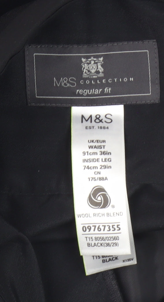 Marks and Spencer Men's Black Dress Pants 36