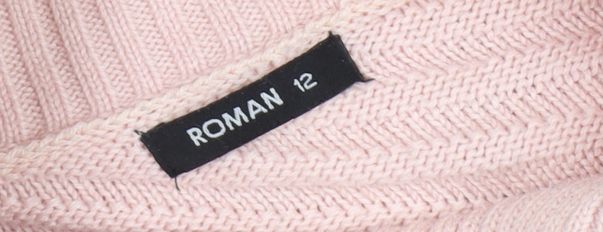Womens UK Size 12 Roman Pink Pullover Jumper