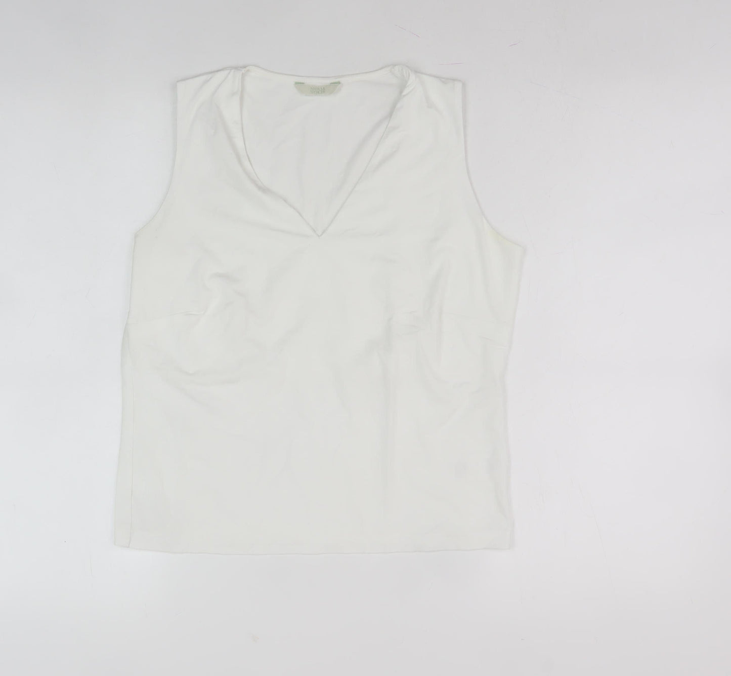 Womens UK Size 12 Marks and Spencer White Basic Tank