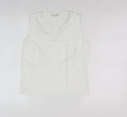 Womens UK Size 12 Marks and Spencer White Basic Tank