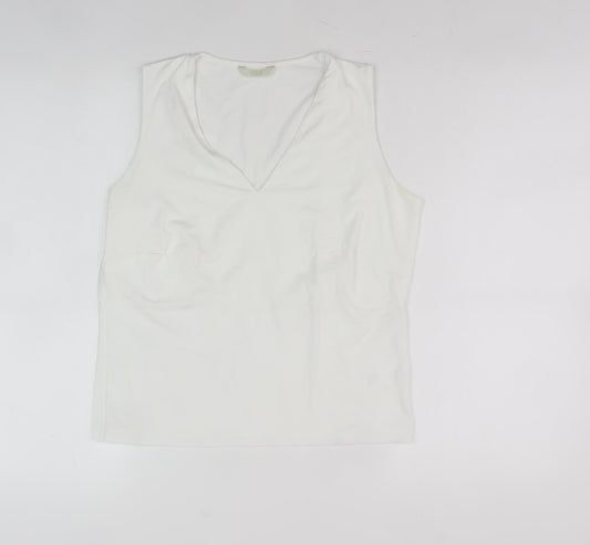 Womens UK Size 12 Marks and Spencer White Basic Tank