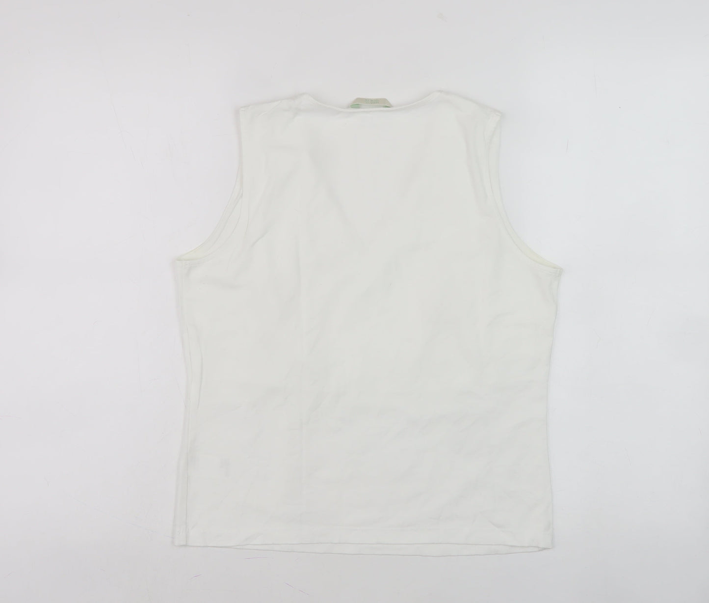 Womens UK Size 12 Marks and Spencer White Basic Tank