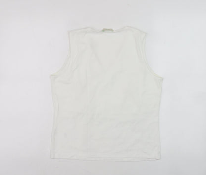 Womens UK Size 12 Marks and Spencer White Basic Tank
