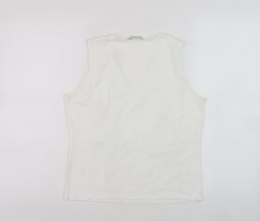 Womens UK Size 12 Marks and Spencer White Basic Tank