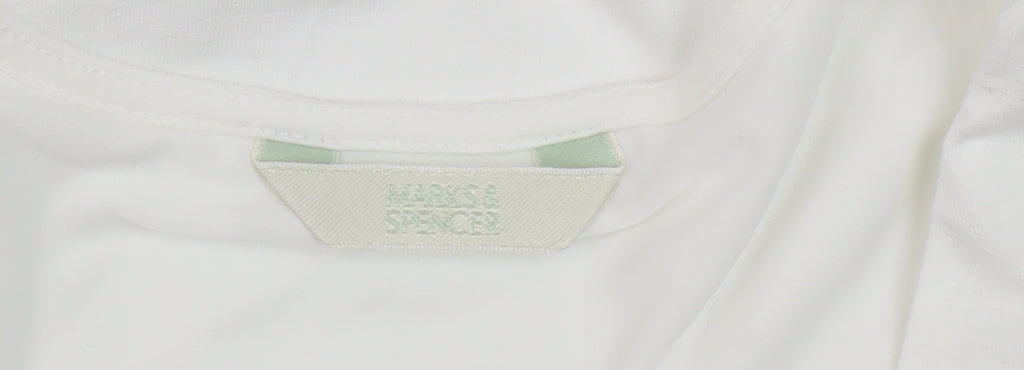 Womens UK Size 12 Marks and Spencer White Basic Tank