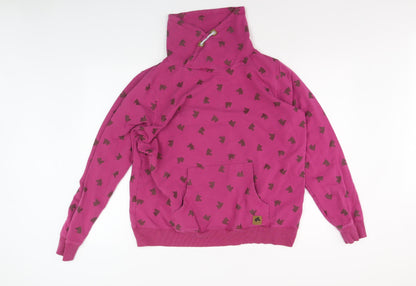HKM Women's Pink Animal Print Pullover Sweatshirt L