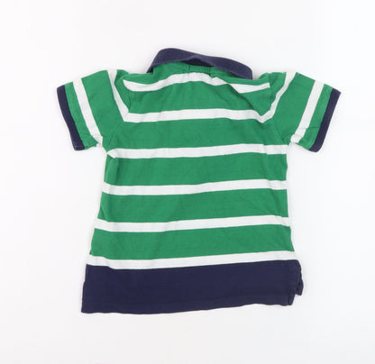 Ralph Lauren Unisex Green Striped Polo - 24 Months