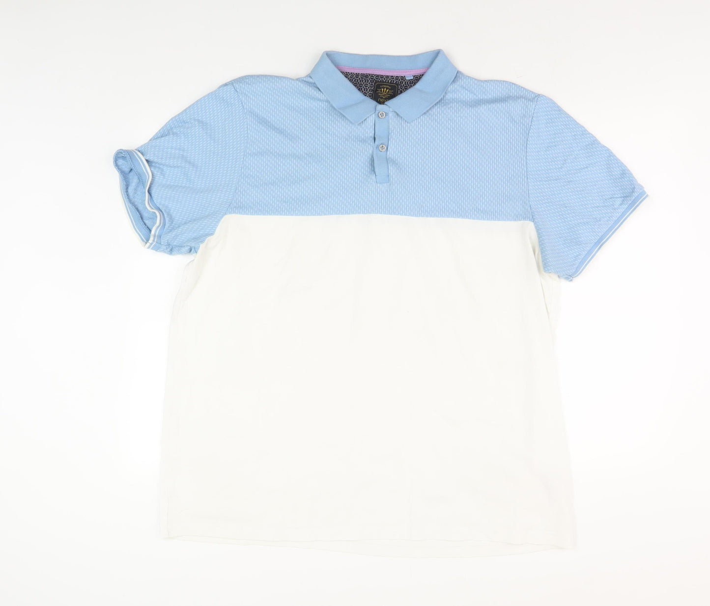 Next Men’s 2XL Blue Colourblock Polo Shirt