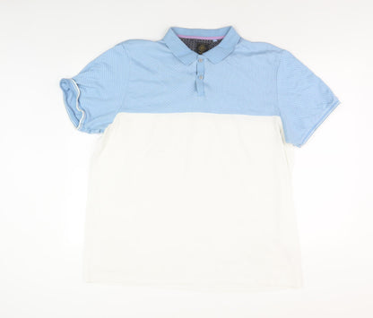 Next Men’s 2XL Blue Colourblock Polo Shirt