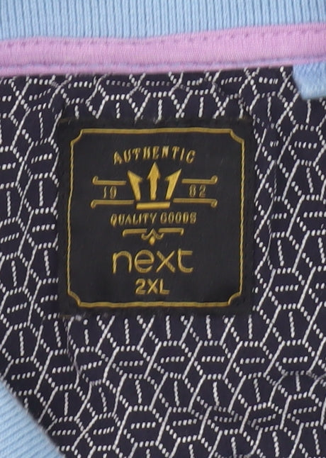 Next Men’s 2XL Blue Colourblock Polo Shirt