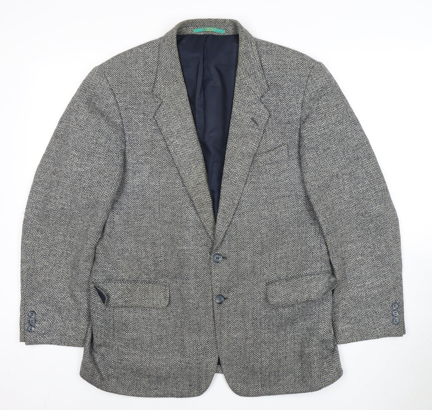C&A Men's Grey Short Length Herringbone Blazer
