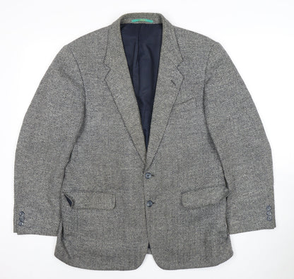 C&A Men's Grey Short Length Herringbone Blazer