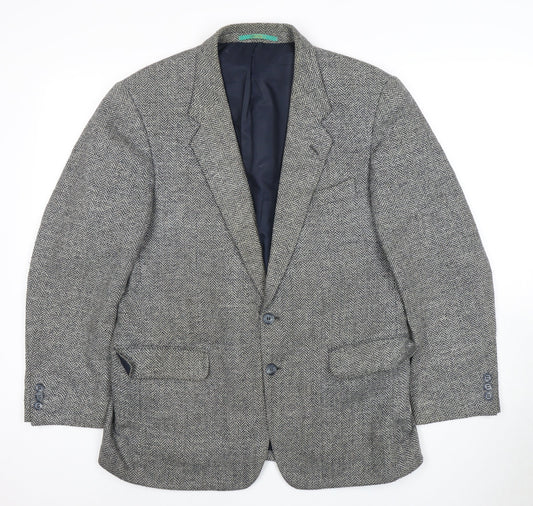 C&A Men's Grey Short Length Herringbone Blazer