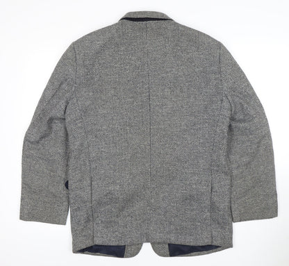 C&A Men's Grey Short Length Herringbone Blazer