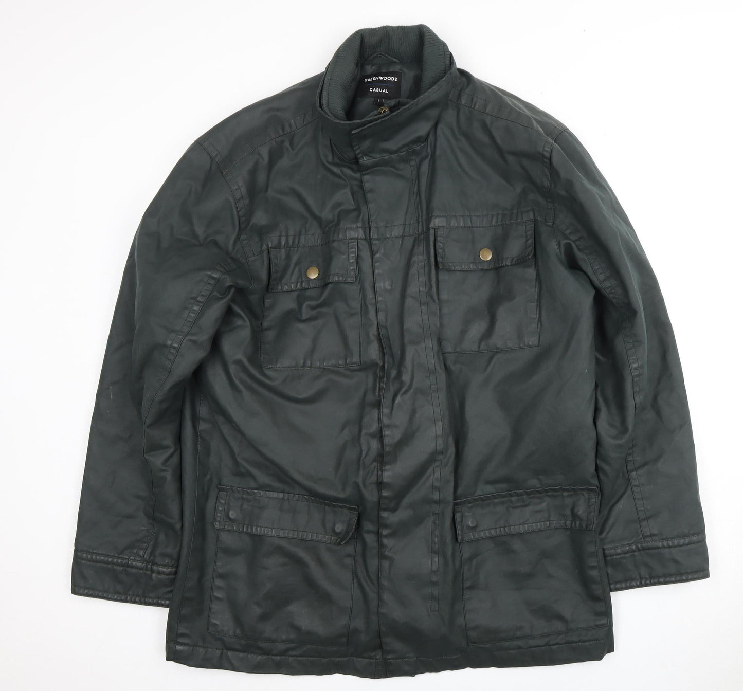 Mens UK Size L Greenwoods Green Military Jacket