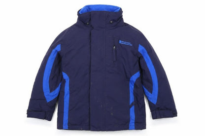 Front view of Mountain Warehouse boys’ blue 3-in-1 jacket, size 2-3, years