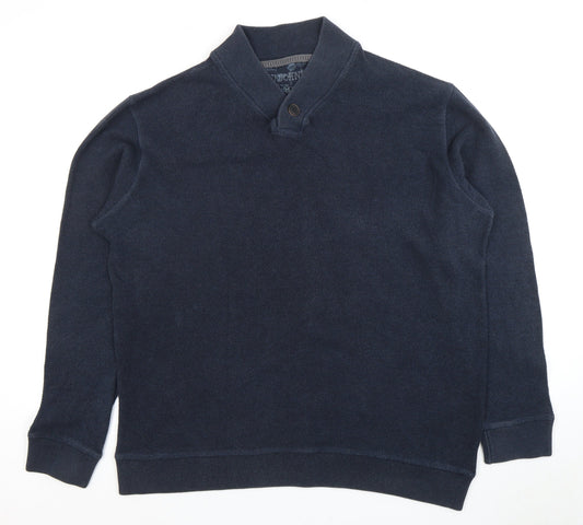 Old Navy Men's Blue XL Collared Long Sleeve Jumper