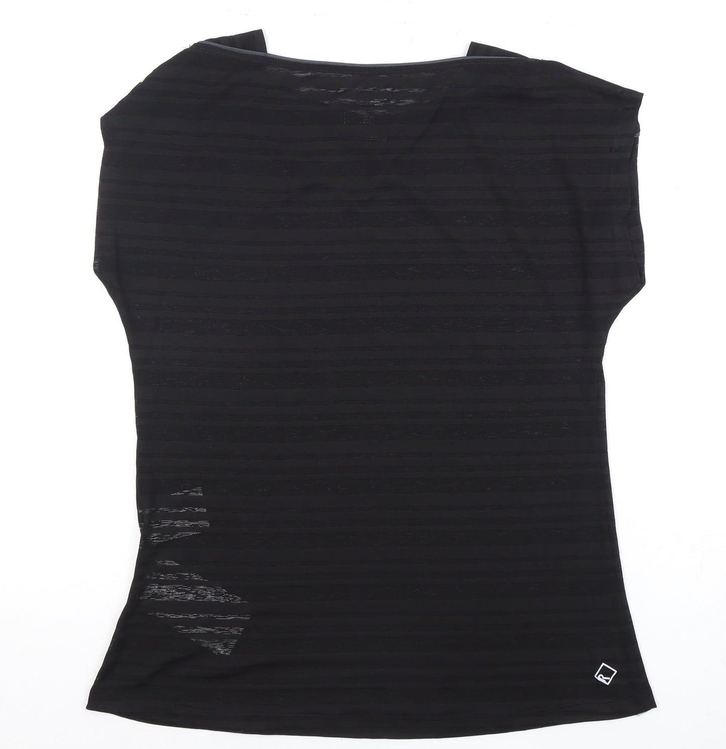 Regatta Women's Black Striped Sleeveless T-Shirt, Size 12