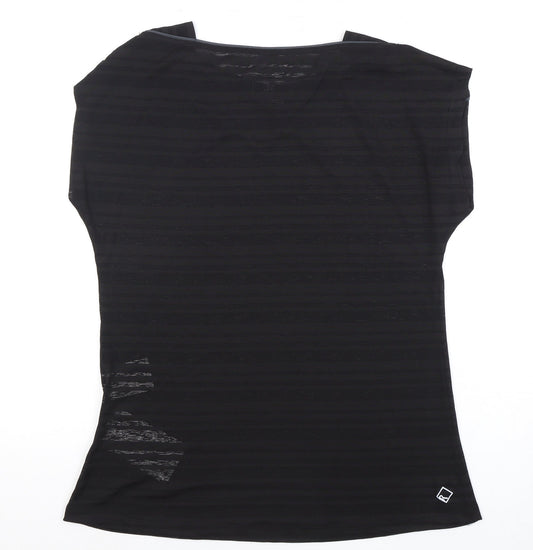 Regatta Women's Black Striped Sleeveless T-Shirt, Size 12