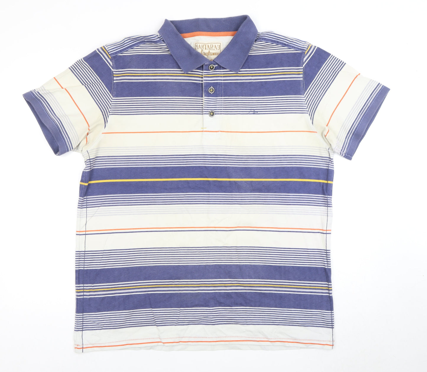 Mainstays Men's Multicoloured Striped Polo Shirt XL