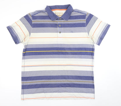 Mainstays Men's Multicoloured Striped Polo Shirt XL