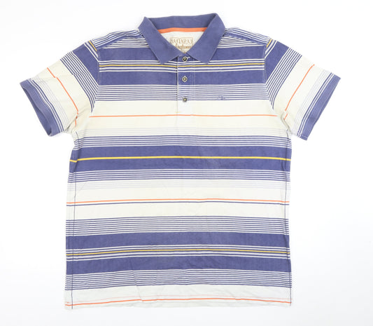 Mainstays Men's Multicoloured Striped Polo Shirt XL
