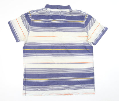 Mainstays Men's Multicoloured Striped Polo Shirt XL