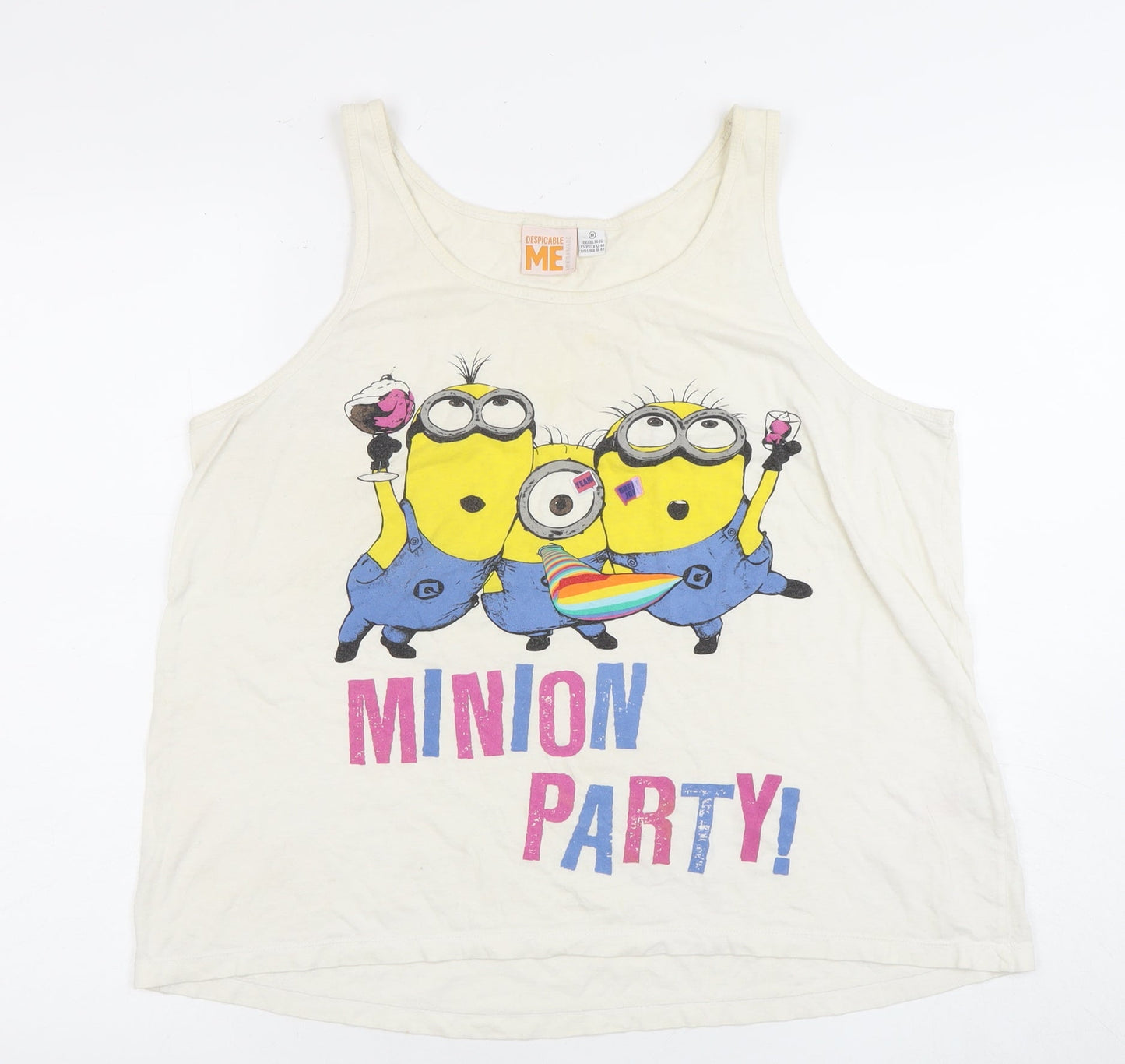 Womens UK Size M Despicable Me Beige Basic Tank