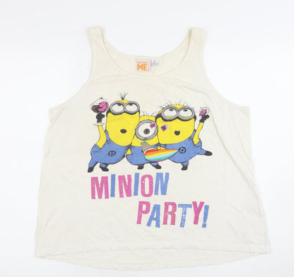 Womens UK Size M Despicable Me Beige Basic Tank