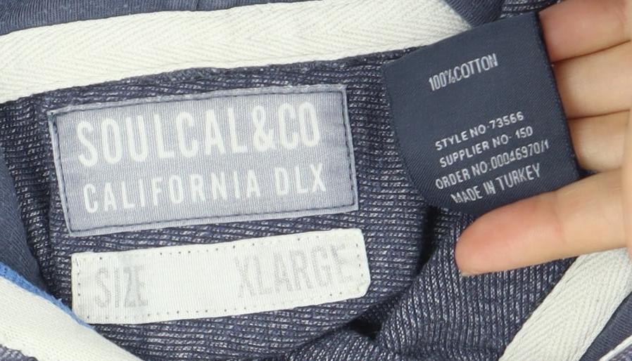 Mens UK Size XL SoulCal & Co Grey Pullover Hoodie