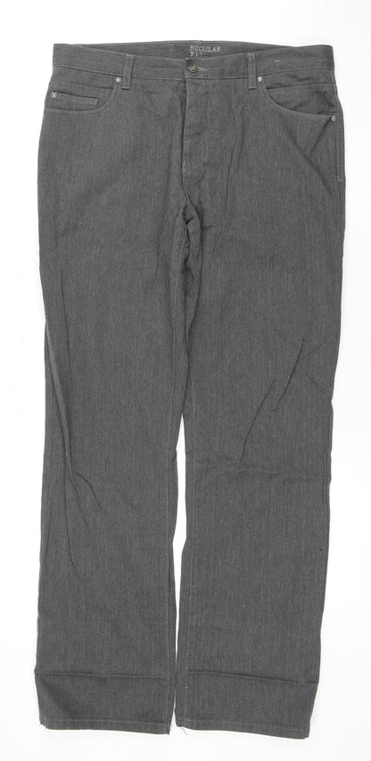 Easy Men's Grey Straight Jeans Size 36/L Regular Fit