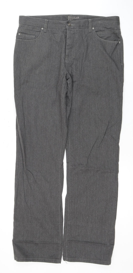 Easy Men's Grey Straight Jeans Size 36/L Regular Fit